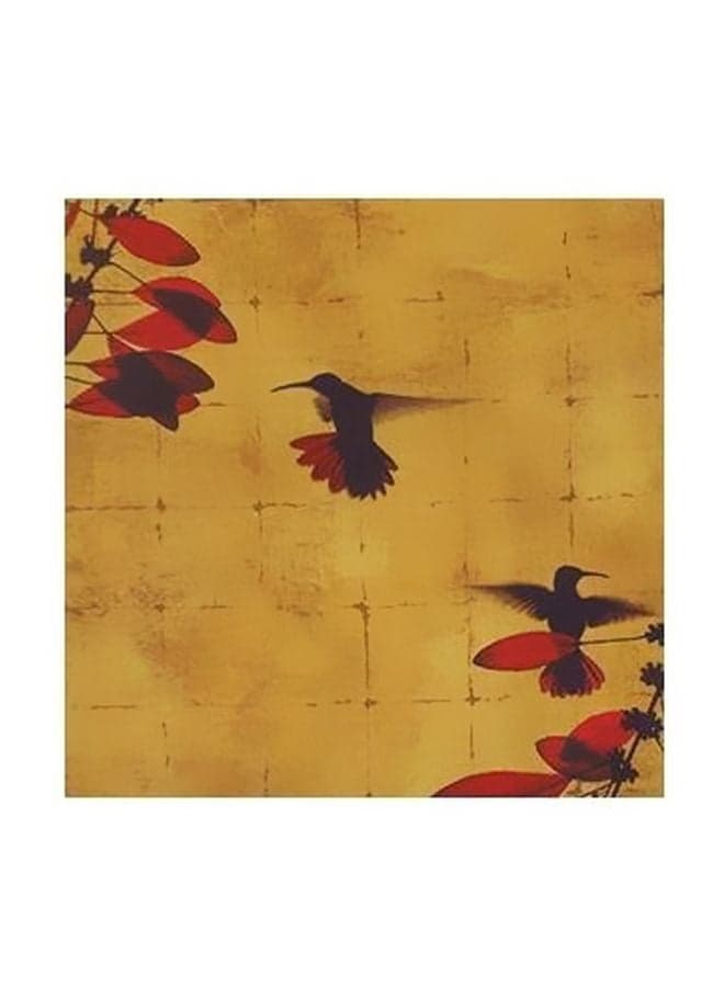 Decorative Wall Painting Beige/Red/Brown 15x15cm