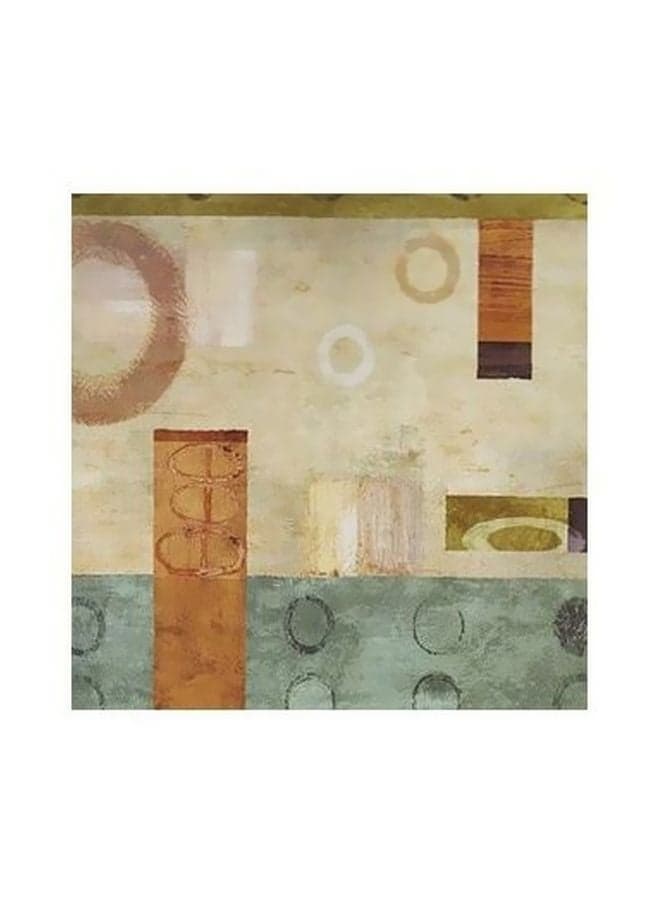 Decorative Wall Painting Beige/Blue/Green 15x15cm