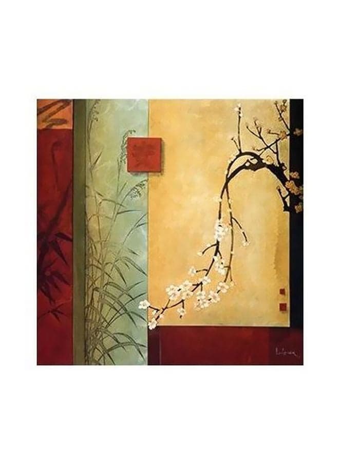 Decorative Wall Painting Beige/Green/Red 15x15cm