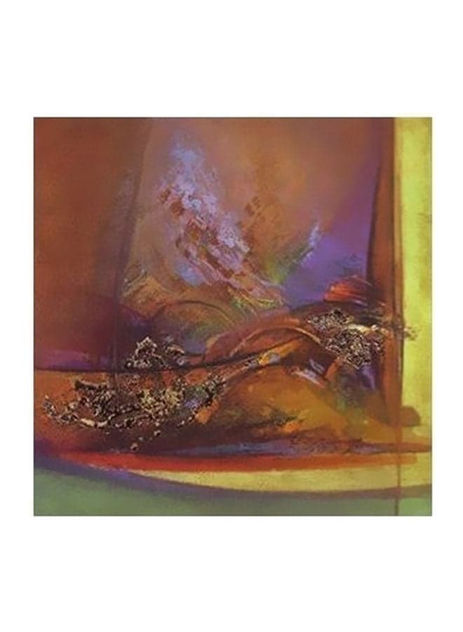 Decorative Wall Painting Brown/Green/Purple 15x15cm