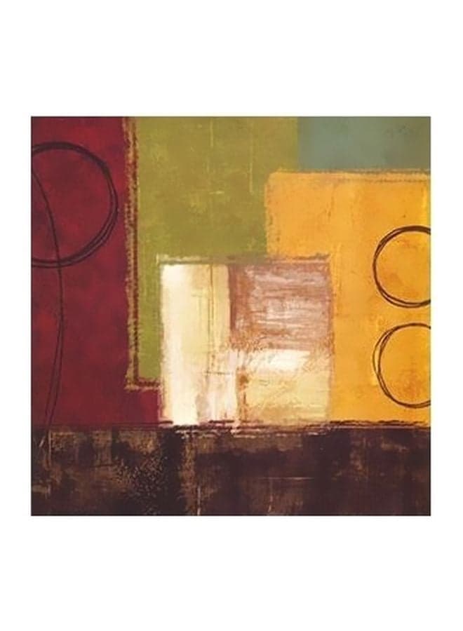 Decorative Wall Painting Green/Red/Yellow 15×15cm