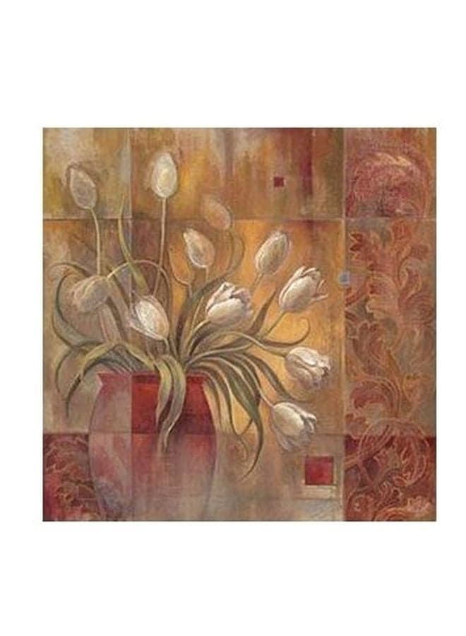 Decorative Wall Painting Brown/Yellow/Beige 15x15cm