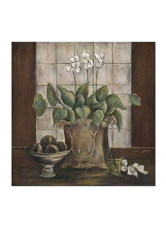 Decorative Wall Painting Brown/Green/Grey 15x15cm
