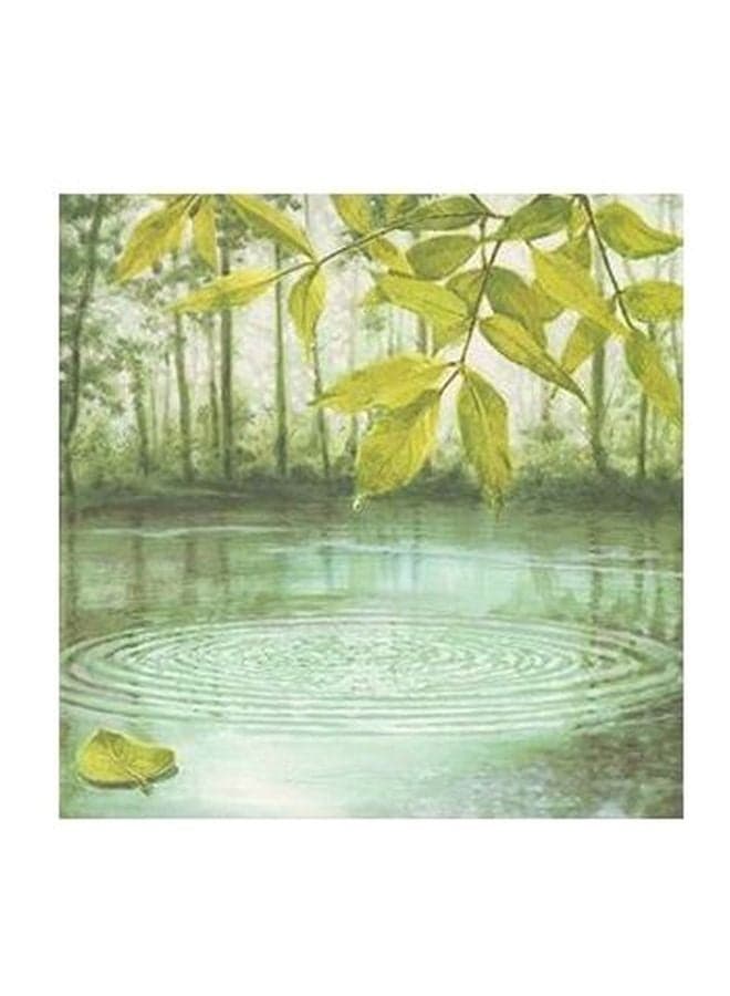 Decorative Wall Painting Green/Blue 15x15cm