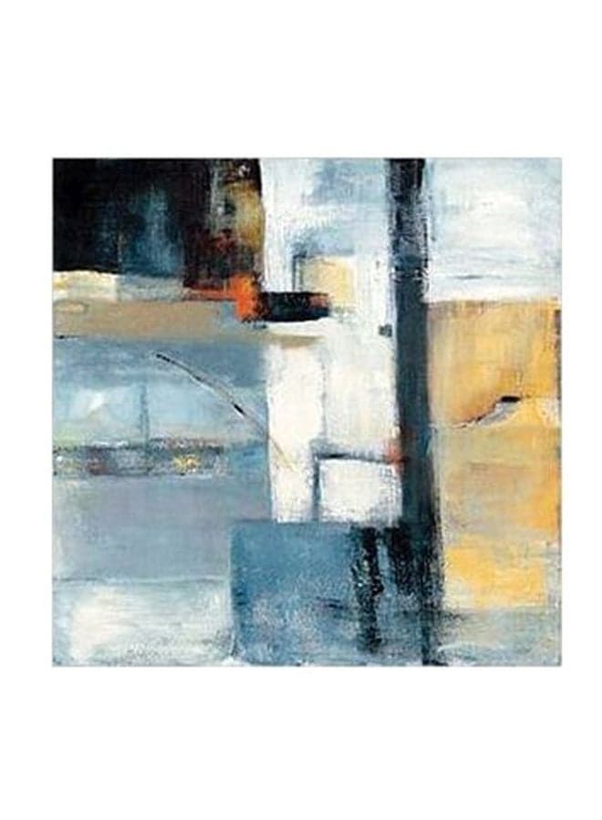 Decorative Wall Painting White/Blue/Yellow 15x15cm