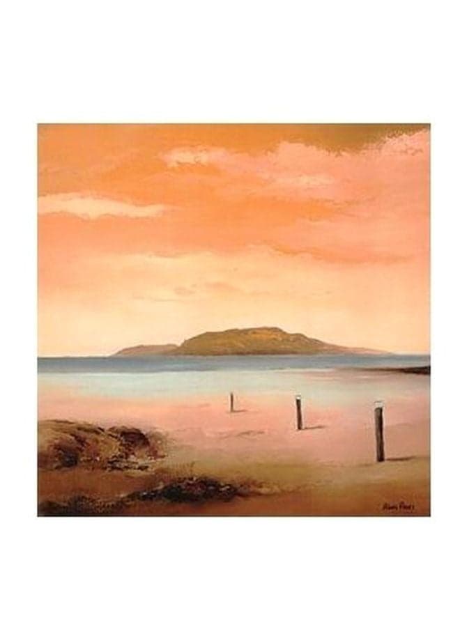 Decorative Wall Painting Orange/Brown 15x15cm