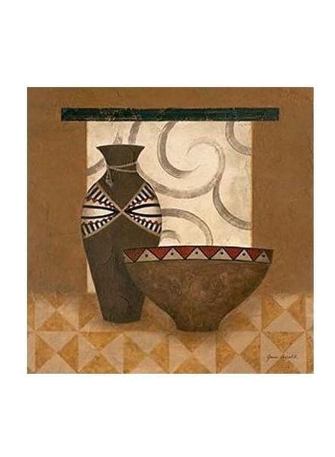 Decorative Wall Painting Brown/Beige 15x15cm