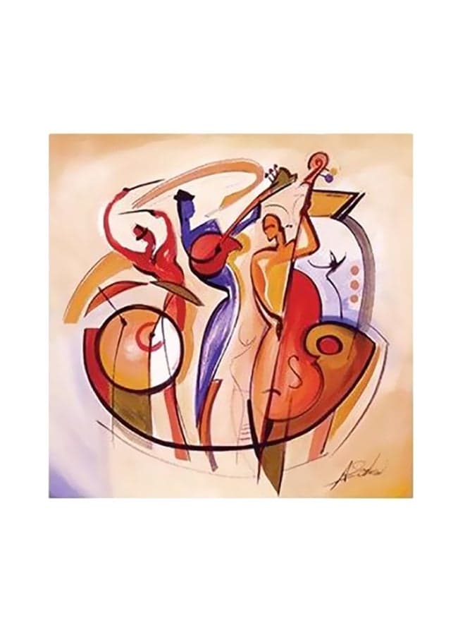 Decorative Wall Poster Beige/Red/Blue 15x15cm Posters & Prints