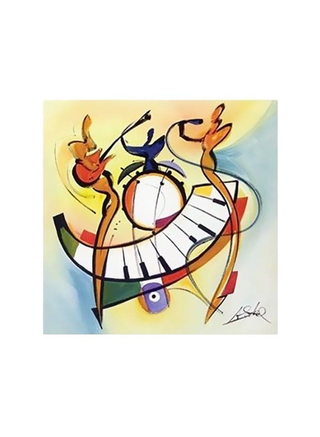 Decorative Wall Poster Yellow/White/Brown 15x15cm Posters & Prints