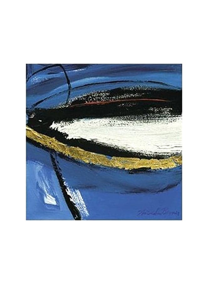 Decorative Wall Painting Blue/White/Brown 15x15cm