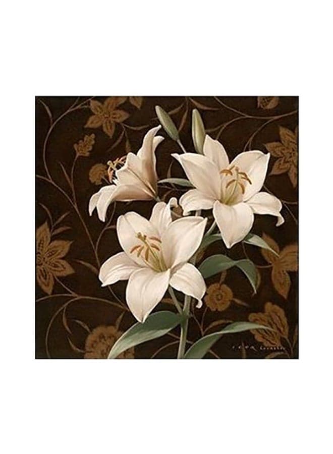 Floral Printed Decorative Wall Art White/Green/Brown 15x15cm Other Wall Art
