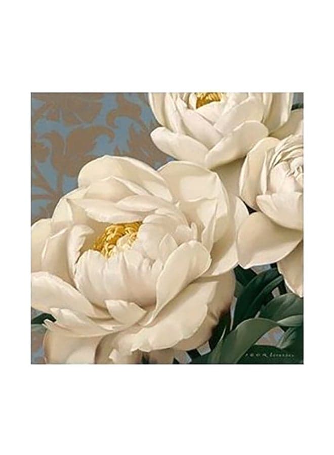 Decorative Wall Painting White/Green/Brown 15x15cm