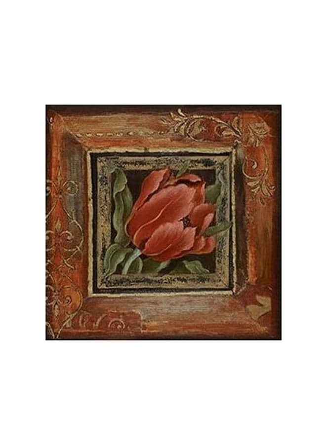 Decorative Wall Painting Brown/Red/Green 15x15cm