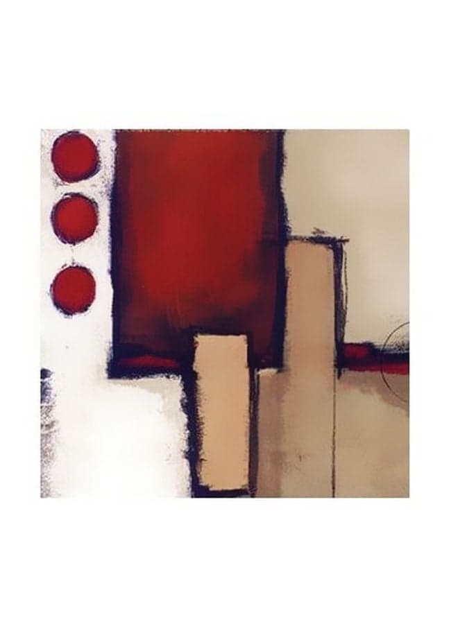 Decorative Wall Poster Red/White/Brown 15x15cm Posters & Prints