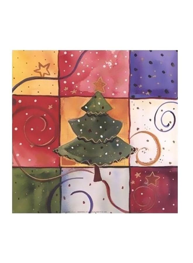 Decorative Wall Poster Red/Green/White 15x15cm Posters & Prints