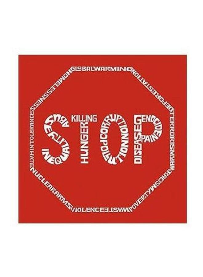 Decorative Wall Painting Red/White 15x15centimeter