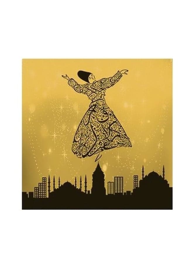 Decorative Wall Poster Yellow/Black 15x15cm Posters & Prints