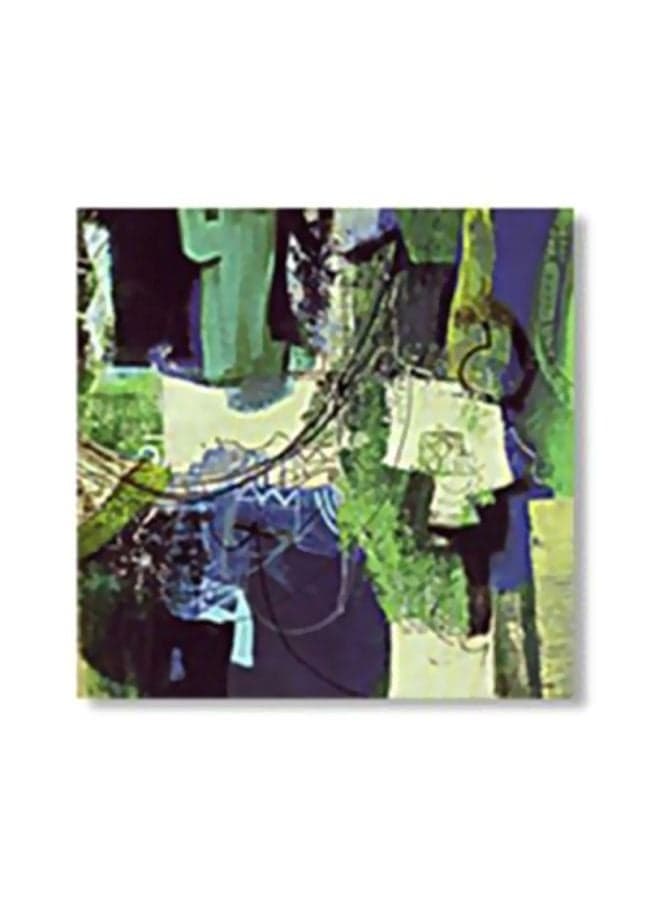 Decorative Tea Coaster Green/Purple/Black 15x15cm
