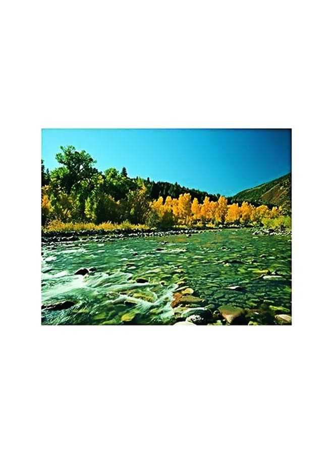 Decorative Wall Painting Green/Yellow/Blue 15x20cm