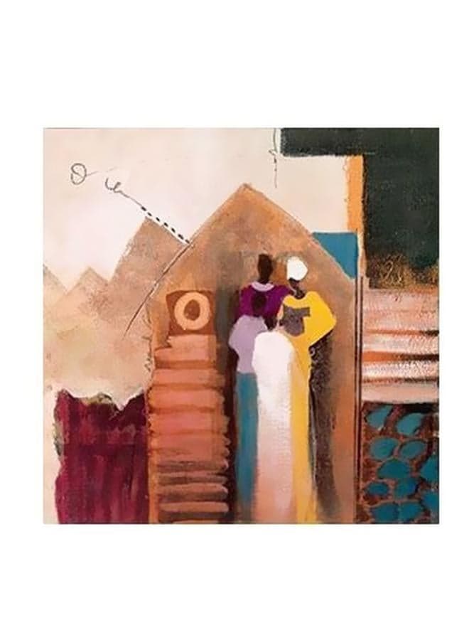 Decorative Wall Painting Beige/Black/Brown 15x15cm