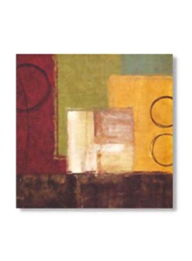 Decorative Tea Coaster Brown/Green/Yellow 15x15cm