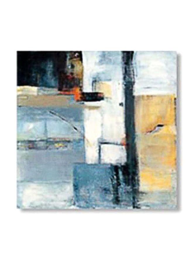 Printed Tea Coaster Blue/White/Beige 15x15cm