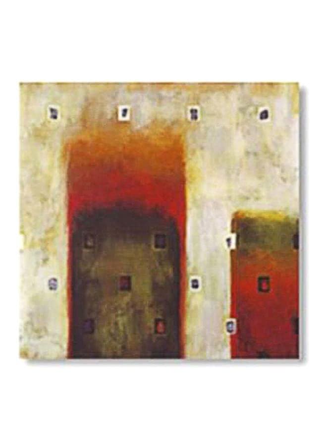 Decorative Abstract Tea Coaster Beige/Red/Brown 30x30cm