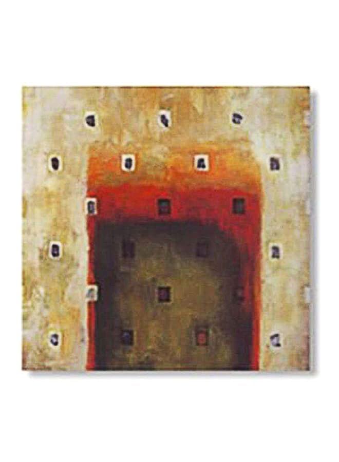 Decorative Abstract Tea Coaster Beige/Red/Brown 30x30cm