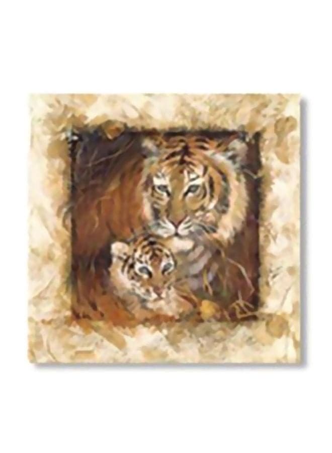 Decorative Tea Coaster Brown/Beige/Black 34x34cm