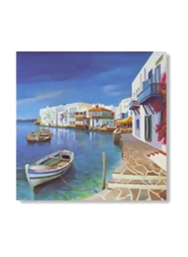 Decorative Tea Coaster Blue/White/Beige 30x30cm