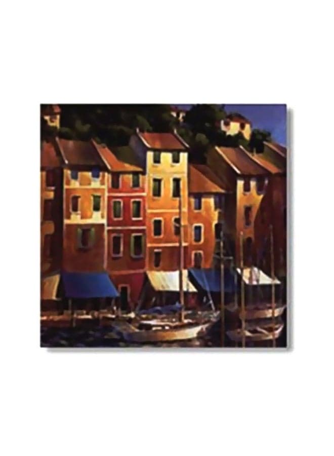 Decorative Printed Coaster Brown/Blue/Black 30x30cm