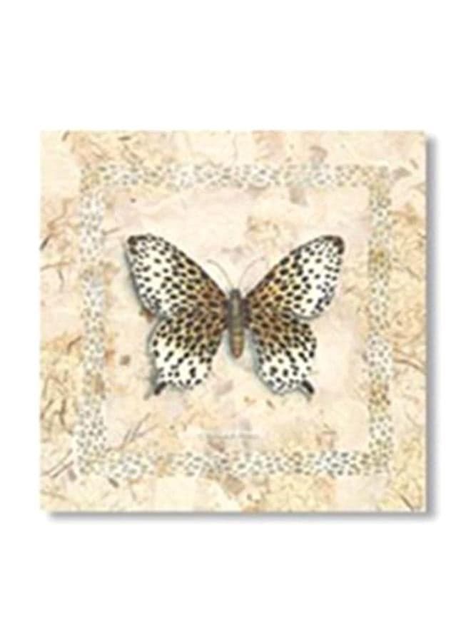 Decorative Tea Coaster Beige/Brown/Green 20x20cm