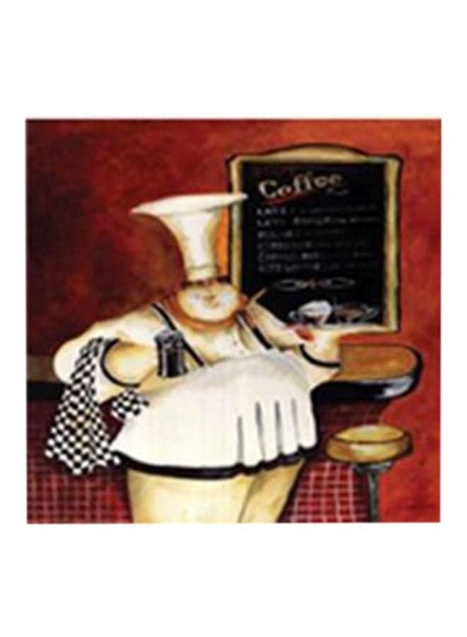 Printed Tea Coaster White/Black/Brown 20x20cm