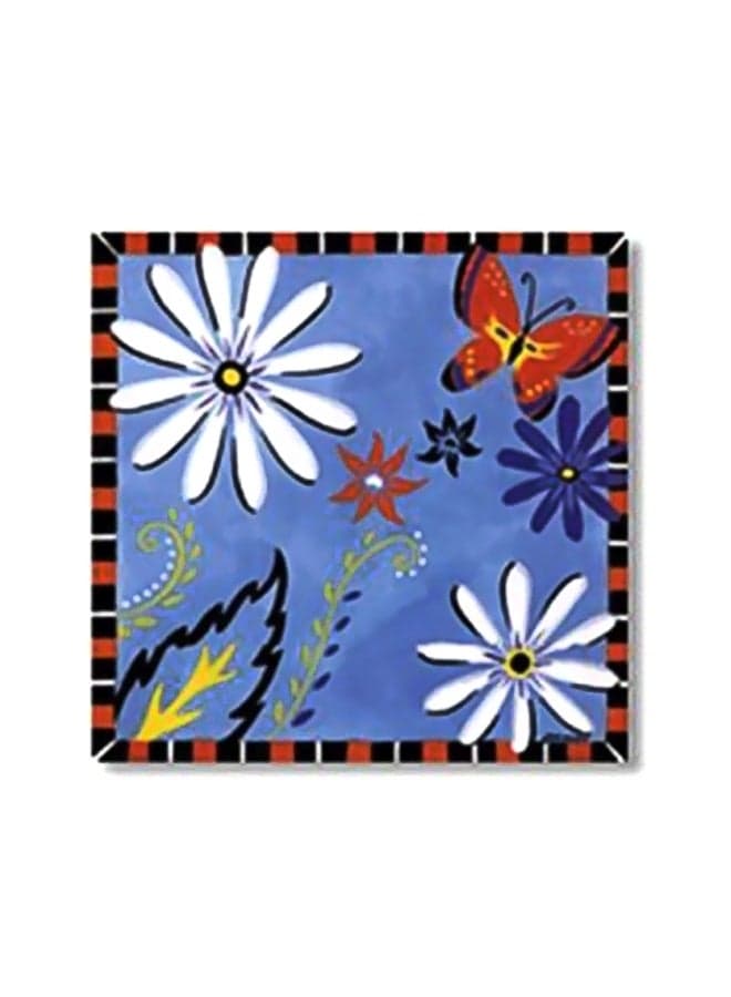 Printed Tea Coaster Blue/White/Black 20x20cm