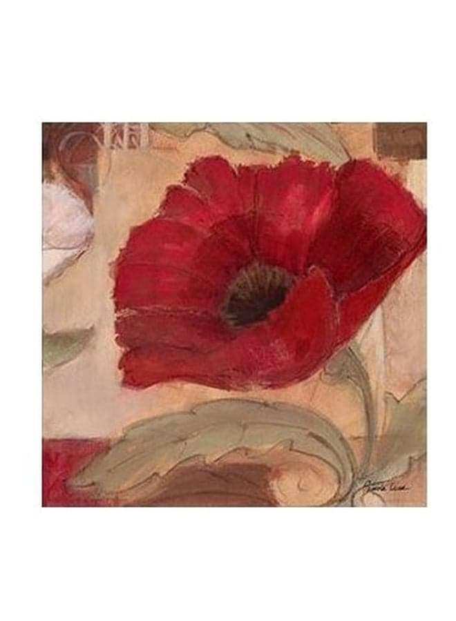 Decorative Wall Painting Red/Green/Beige 15x15cm