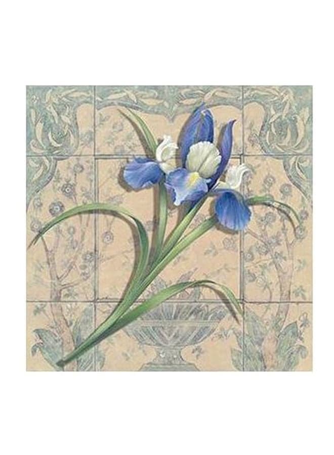 Decorative Wall Painting Purple/Green/Beige 15x15cm