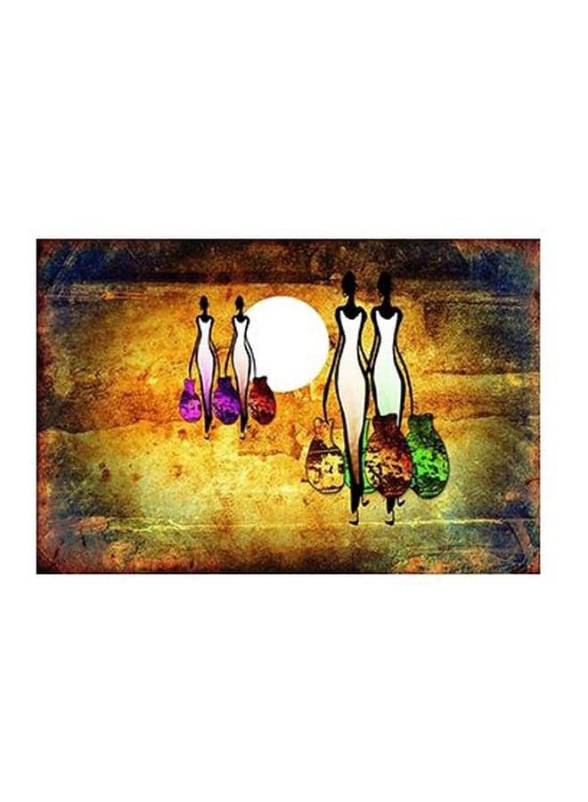 Decorative Wall Painting Yellow/Black/Red 15x20cm
