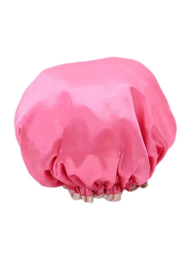 Double Layer Waterproof Bathing Cap Pink Shower Caps