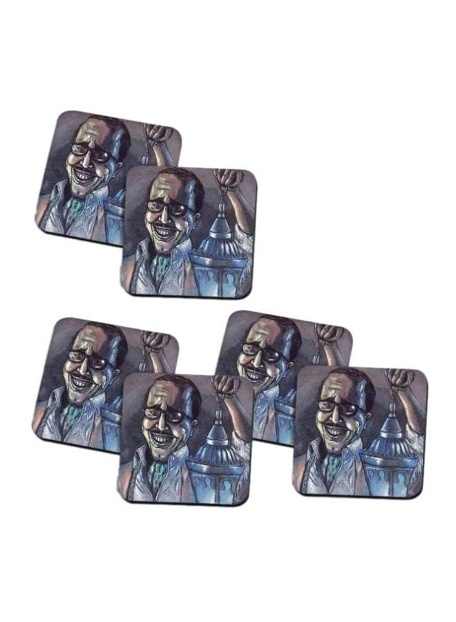 6-Piece Ramadan Printed Coaster Brown/Grey Standard