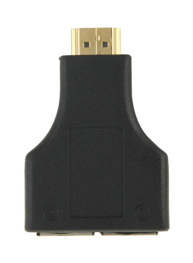 2-Piece HDMI To Dual Port RJ45 Network Cable Extender Black/Gold Computer Cables (4)
