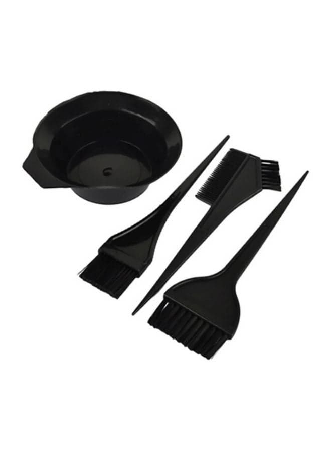 4-Piece Hair Dye Bowl And Brush Set Black Hair Care Accessories