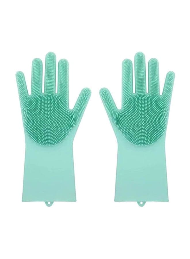 Magic Silicone Glove With Wash Scrubber Green 50grams