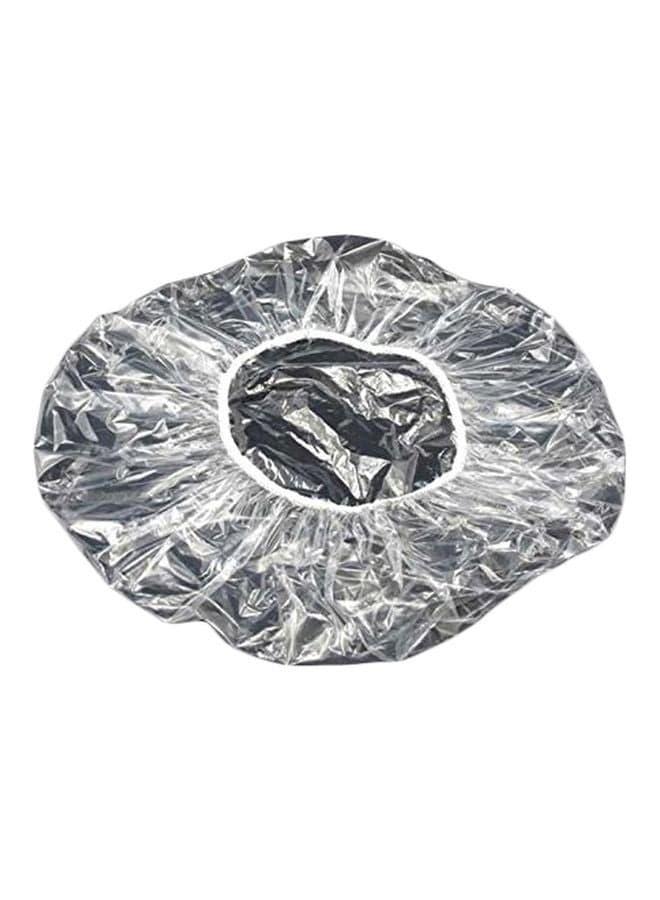 100-Piece Disposable Plastic Shower Cap Clear Bathing Accessories