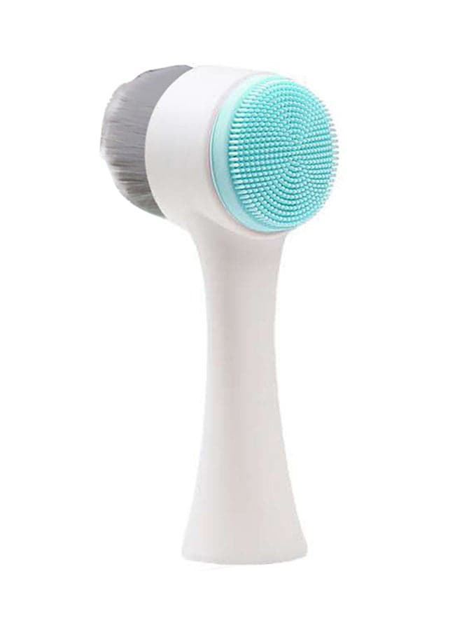 Double Sided Facial Cleansing Brush White/Blue/Black 130x55mm