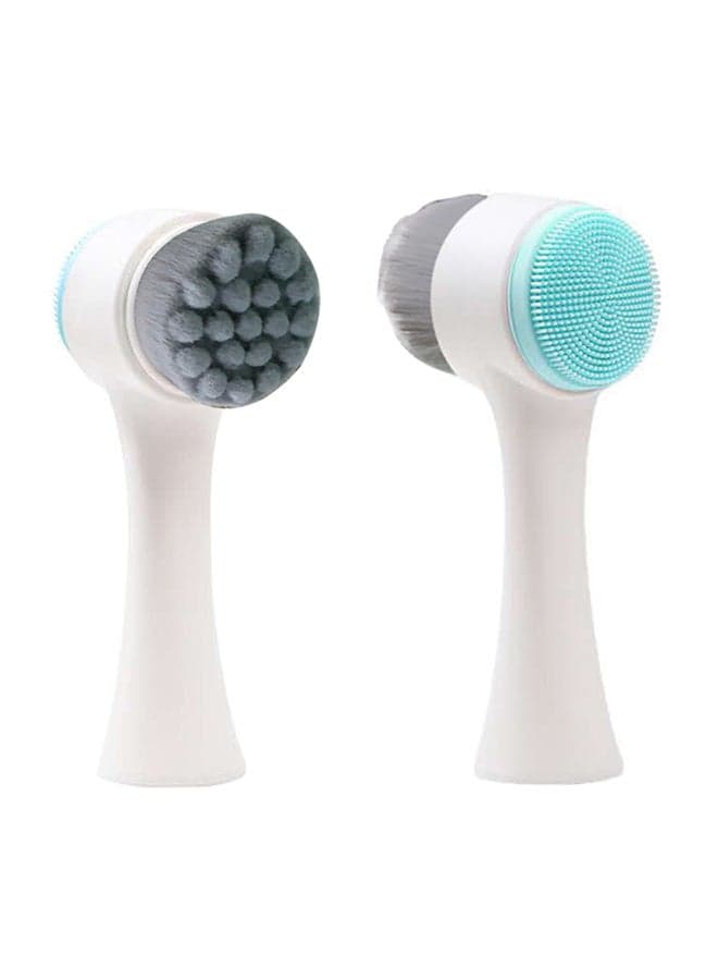 Double Sided Facial Cleansing Brush White/Blue/Black 130x55mm (3)