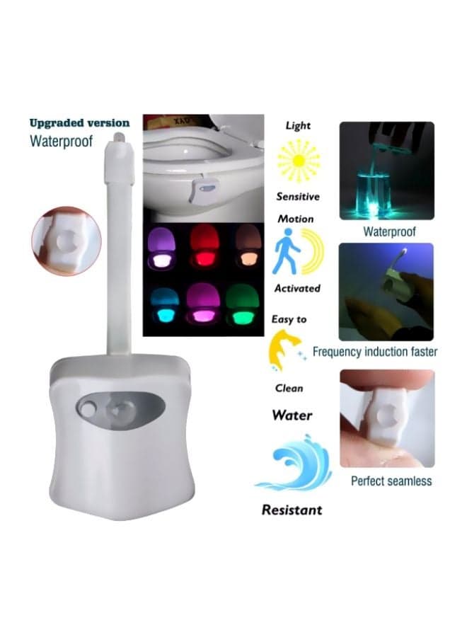 Motion Sensor Toilet Night Light Multicolour 65x15x65mm LED Bulbs (٣)