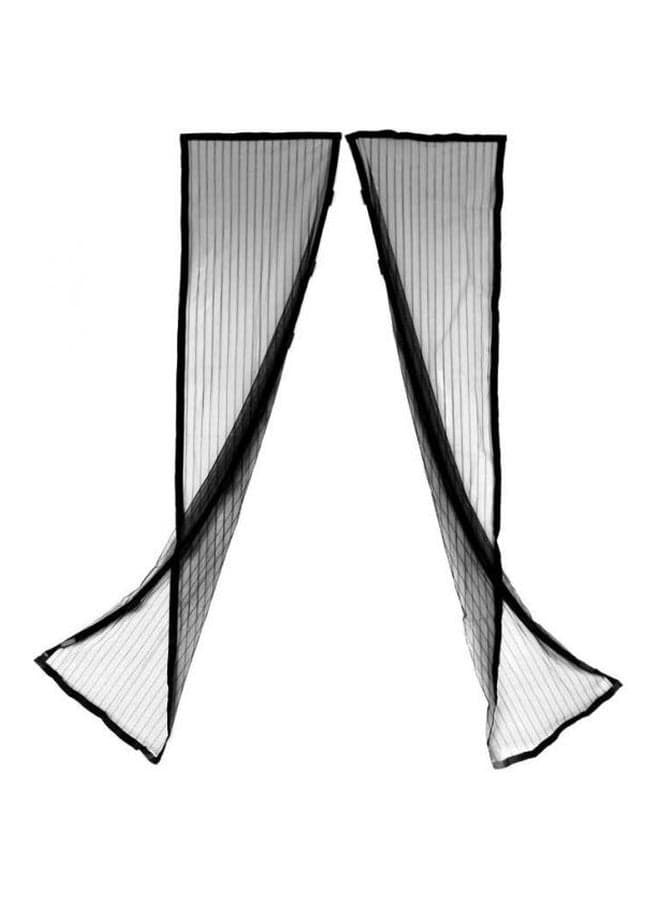 2-Piece Magnetic Mesh Curtain Black 210×49.5cm (3)