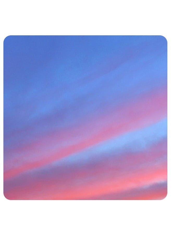Printed Wooden Coaster Orange/Blue 9x9cm