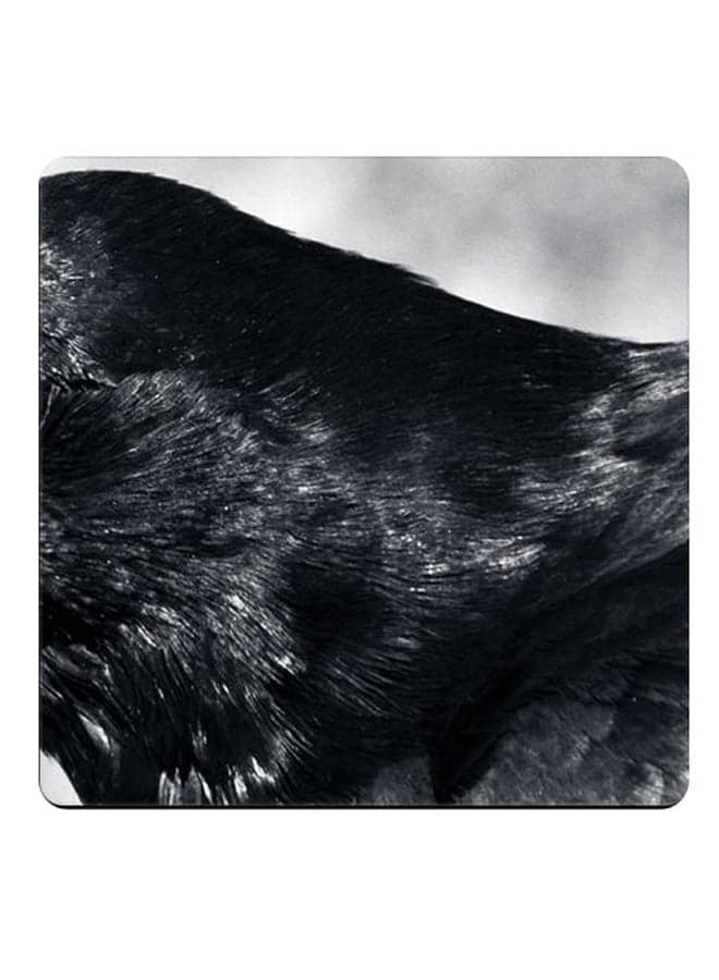 Printed Wooden Coaster Black/Grey 9x9cm