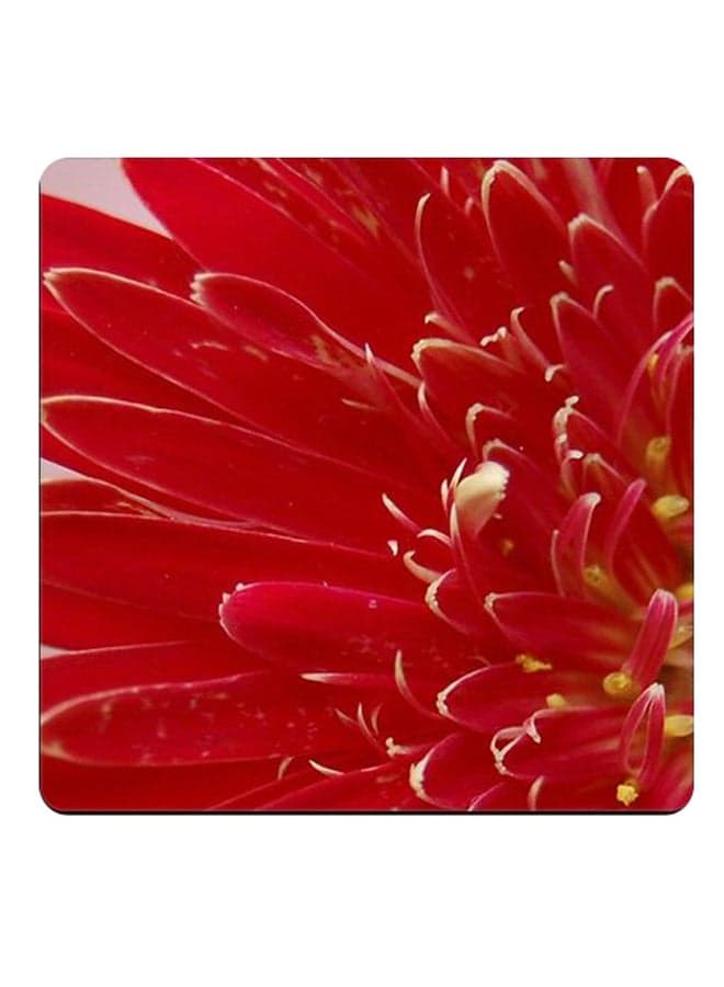 Printed Wooden Coaster Red 9x9cm
